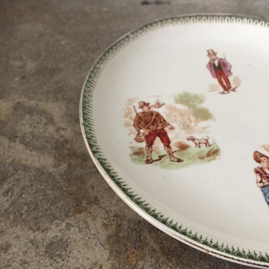 HB & Cie plate / アンティーククレイユモントロームッシュ絵皿 | cocon