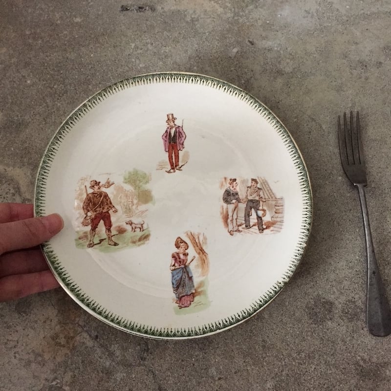 HB & Cie plate / アンティーククレイユモントロームッシュ絵皿 | cocon