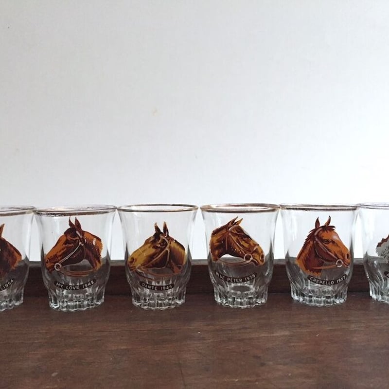horse shot glass アンティーク競走馬のショットグラス | cocon