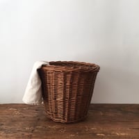 basket /アンティーク丸い藤のバスケット
