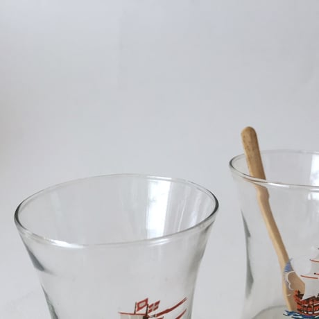 glass / アンティーク船柄グラス