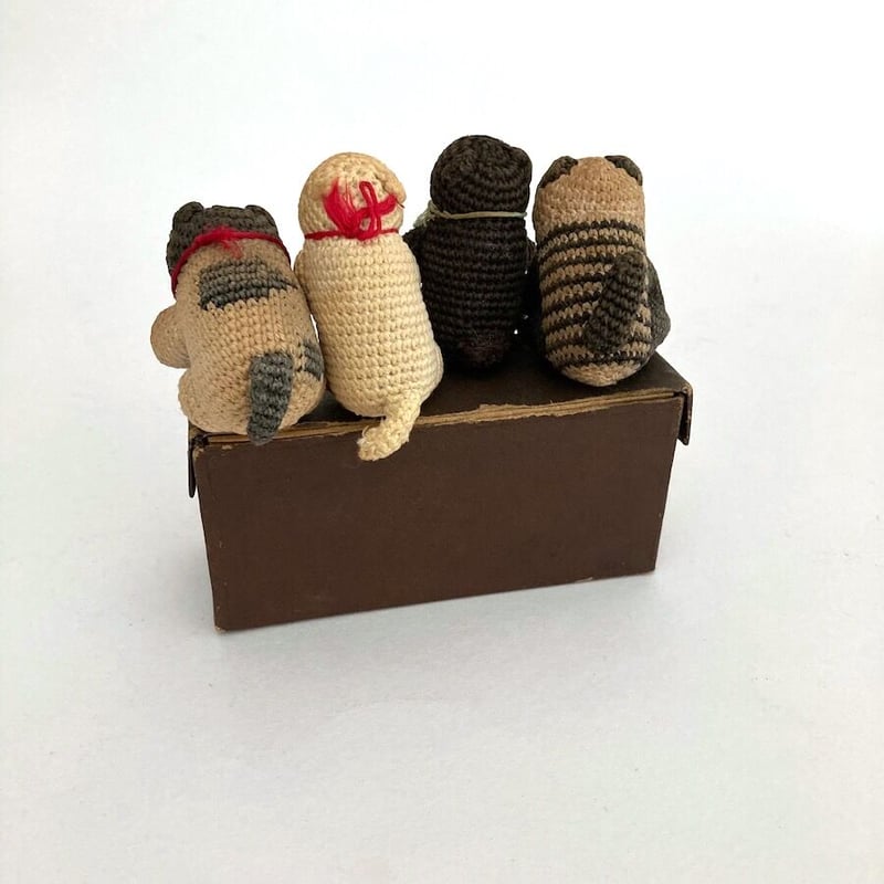 しろねこ あみぐるみ アンティークねこ ぬいぐるみ ブラックキャット