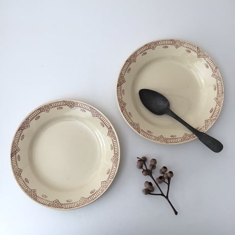 gien flower plate / アンティークジアンフラワープレート