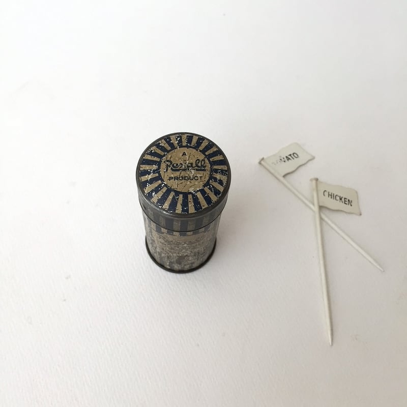 【完動品】ブリキ玩具ANTIQUEコレクション TIN CLUB キコリ old tin / アンティークミニ丸ティン ブリキ缶 | cocon
