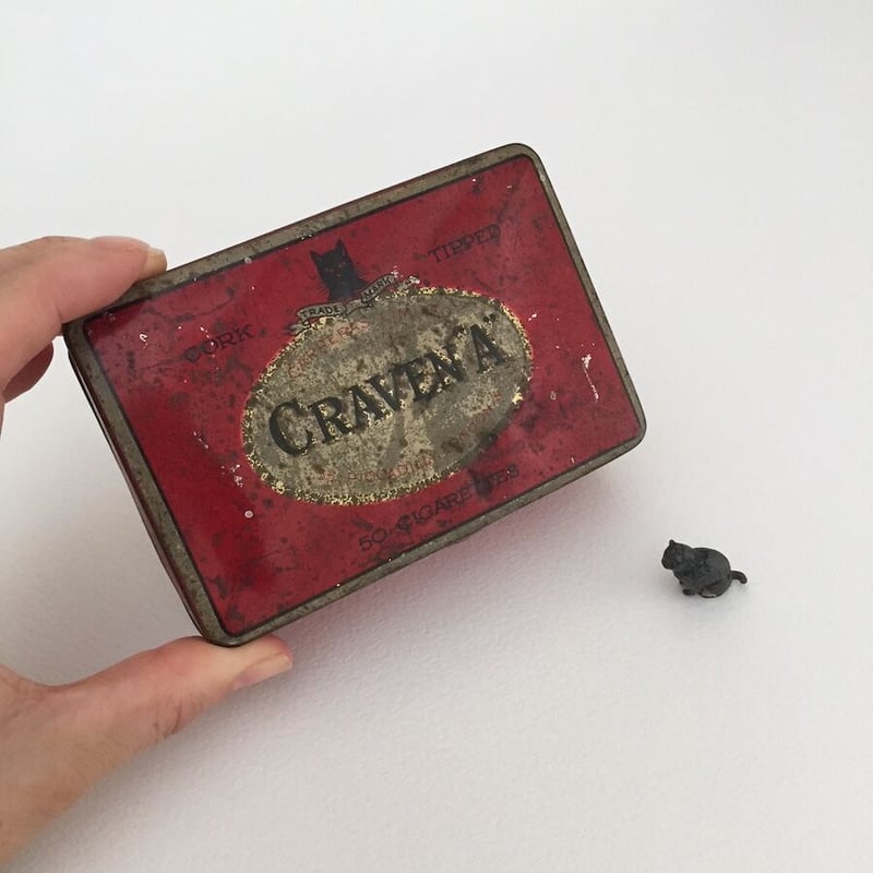 アンティーク　デビル 悪魔　ブリキ缶　アドバタイジング　インダストリアル　レトロ アンティーク デビル 悪魔 ブリキ缶 アドバタイジング