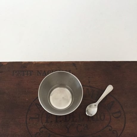 old hall egg cup & mini spoon / オールドホールステンレスエッグカップ ミニスプーン