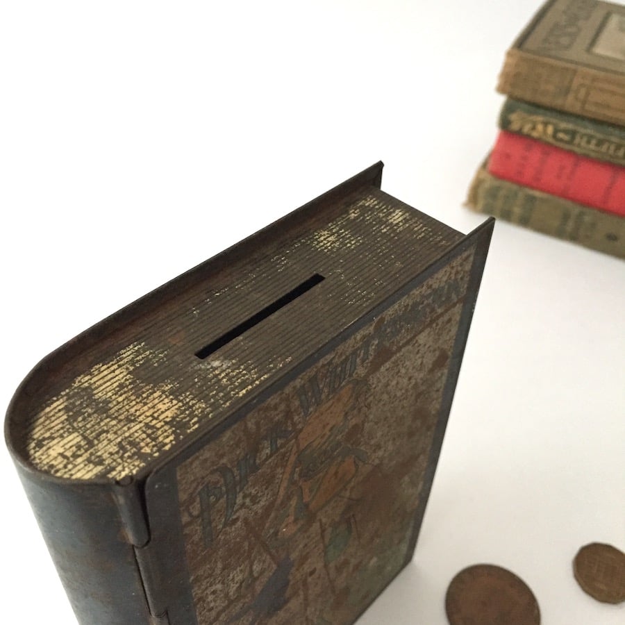 money tin box / アンティークブック型貯金箱 | cocon