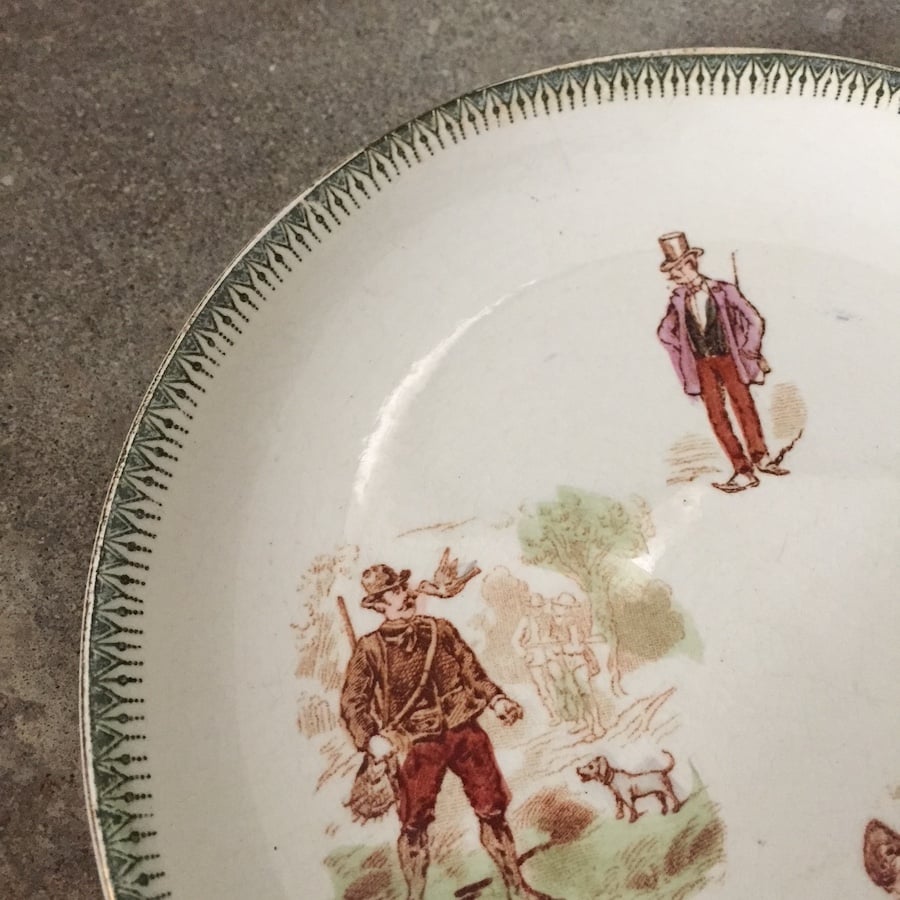 レア◯H.B &CIE 平皿　N-867/フランスアンティーク/クレイユ HB & Cie plate / アンティーククレイユモントロームッシュ絵皿 | cocon