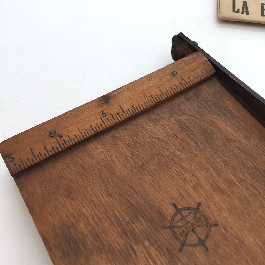 イギリス アンティーク ペーパートリマー 裁断機 paper cutter / 古いイギリスのペーパーカッター裁断機 古道具裁断機