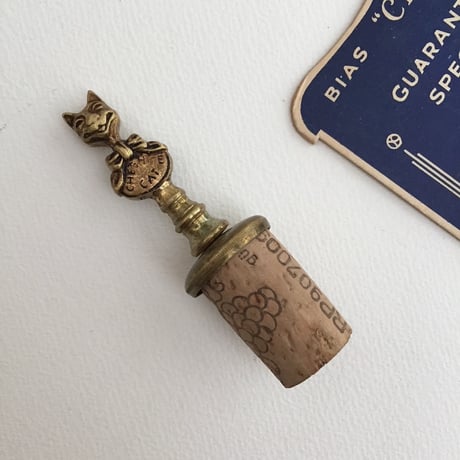 cat bottle stopper / アンティークねこのボトルストッパー チェシャ猫