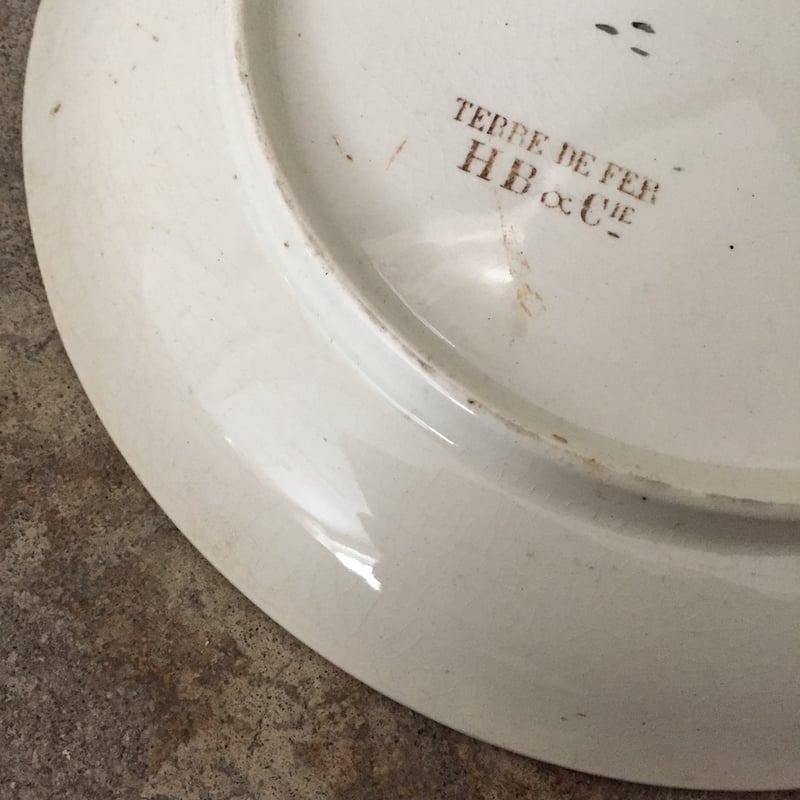 HB & Cie plate / アンティーククレイユモントロームッシュ絵皿 | cocon