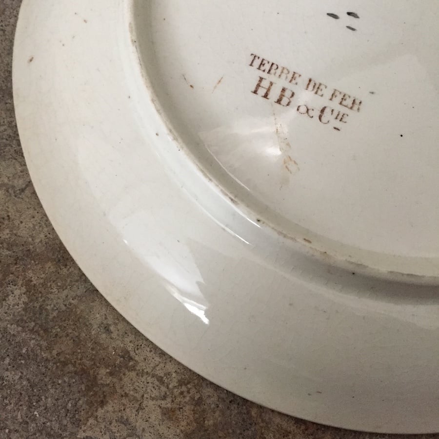 HB & Cie plate / アンティーククレイユモントロームッシュ絵皿 | cocon