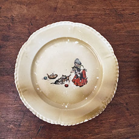 mini plate　アンティークミニプレート　ねこ柄プレート