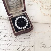 circle stone brooch / アンティークサークルラインストーンブローチ