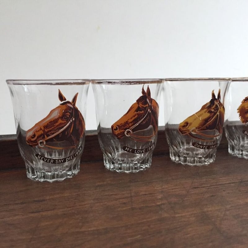 horse shot glass アンティーク競走馬のショットグラス | cocon