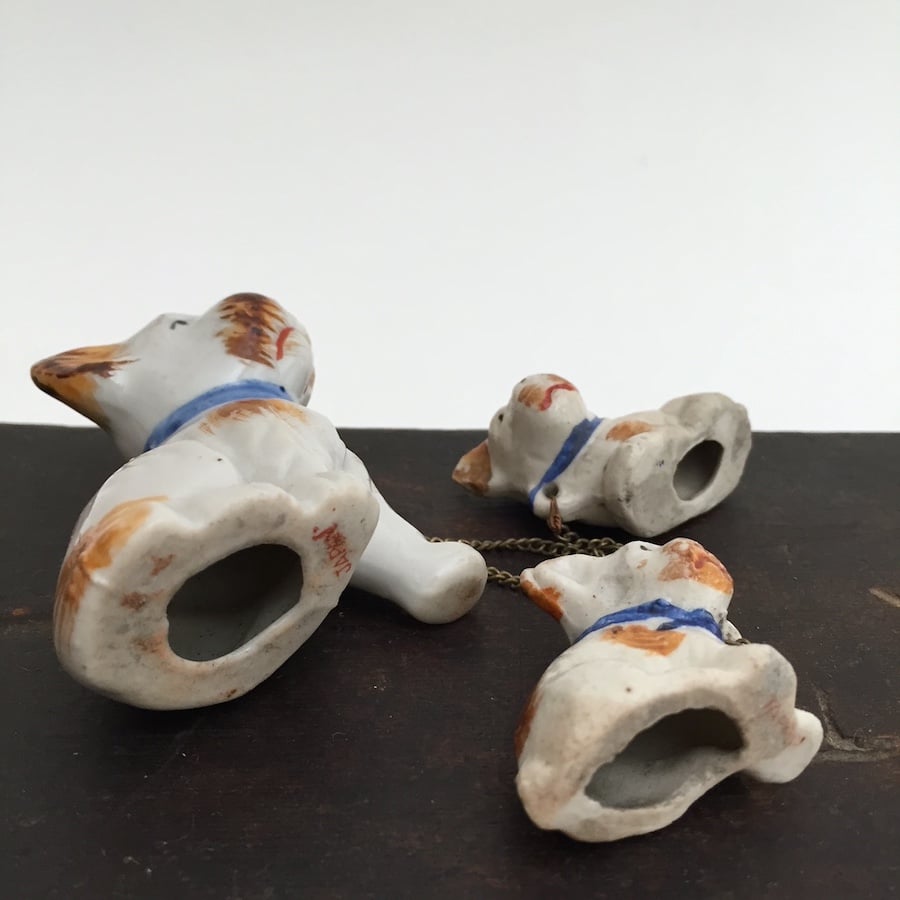昭和の犬の親子の置きもの / アンティークドックポッタリー | cocon