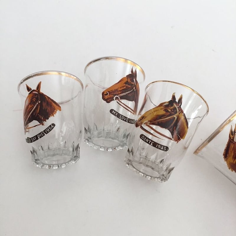 horse shot glass アンティーク競走馬のショットグラス | cocon