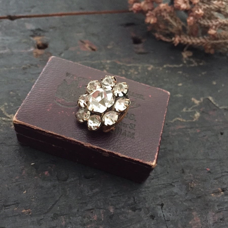 clear glass brooch / アンティーククリアガラスサークル clear glass brooch / アンティーククリアガラスサークル