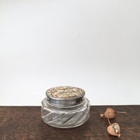 glass powder / アンティーク白鳥ガラスジャー
