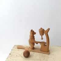 wooden bear / アンティーク木彫りグマのからくりおもちゃ