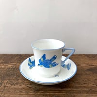 cup & saucer H.M. WILLIAMSON & SONSアンティークブルーバードカップ＆ソーサー