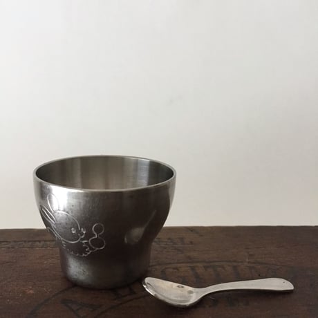 old hall egg cup & mini spoon / オールドホールステンレスエッグカップ ミニスプーン
