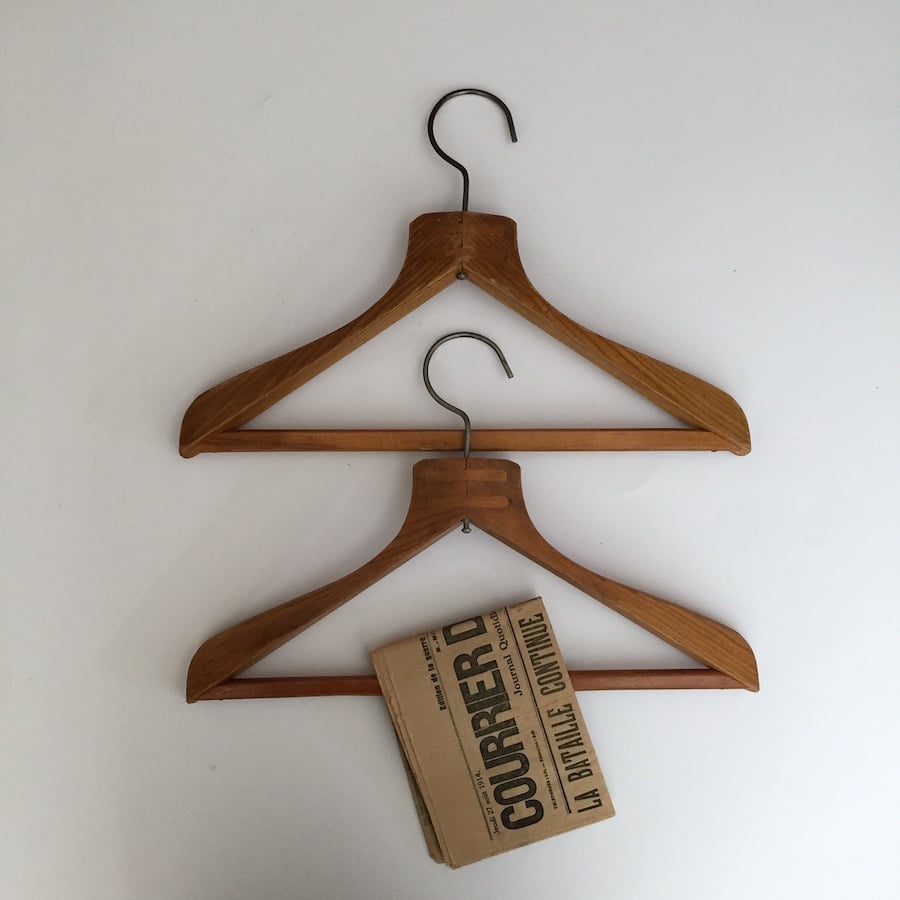 ビンテージクリンチ木製ハンガー　B hanger / アンティークバー付き木製ハンガー | cocon
