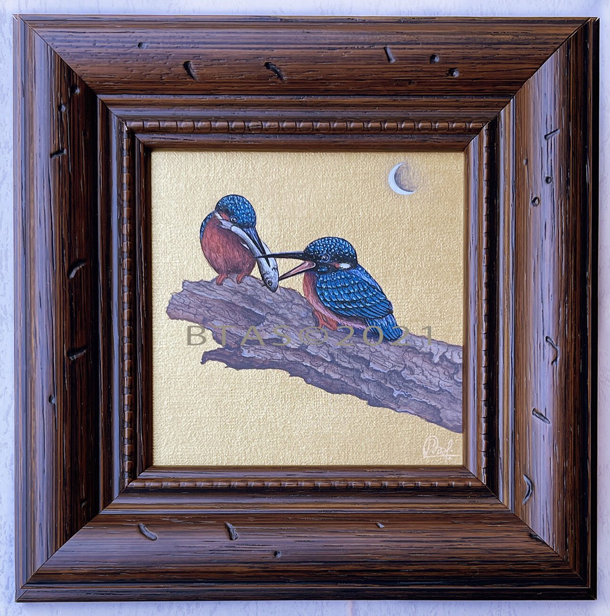 絵画『カワセミのプロポーズ』（額付き） | BTA-Shop