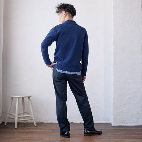 【洗濯機OK】メンズ ブランケットニット ZIPハイネック モールピンタックボーダー トレーナー風ニット 暖かく柔らかい 防風性  滑りがよい
