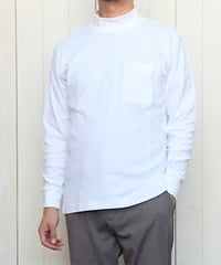 【スムース／ポケット】　40糸ハイネック　カットソー　3色　日本製
