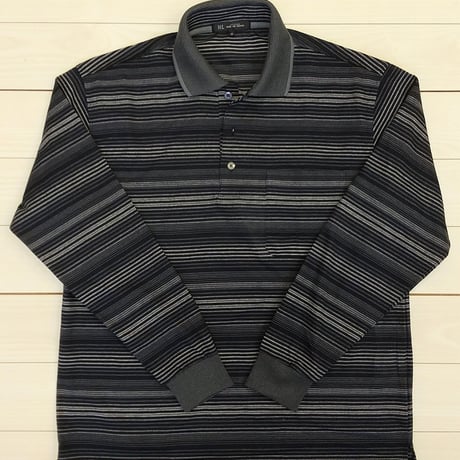 【夏でも着れる長袖ポロシャツ】　ボーダーポロシャツ　3色　日本製