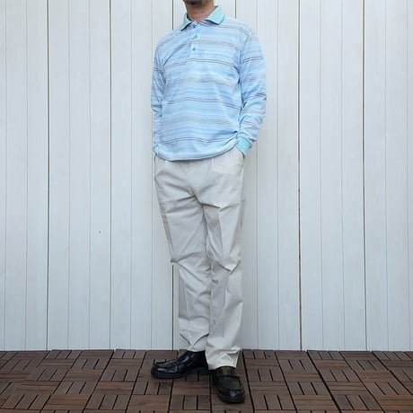 【夏でも着れる長袖ポロシャツ】　ボーダーポロシャツ　3色　日本製