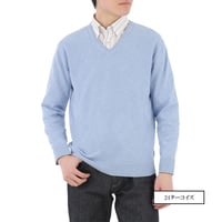 【綿100% スプリングニット】 H・L アッシュエル メンズ 12G ダイヤリンクス Vネックニット 薄手ニット 春夏秋用 パステルカラー ダイヤ無地柄 重ね着 手洗い洗濯推奨