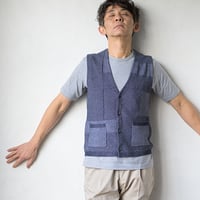 【接触冷感】14G クールギア・パッチワークデザイン オープンベスト