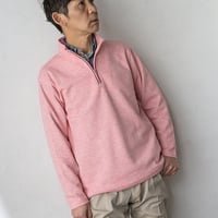【洗濯可能。ハーフジップで着まわしやすい】メランジェWフェイス ハーフジッププルオーバー（ZIPハイネック）