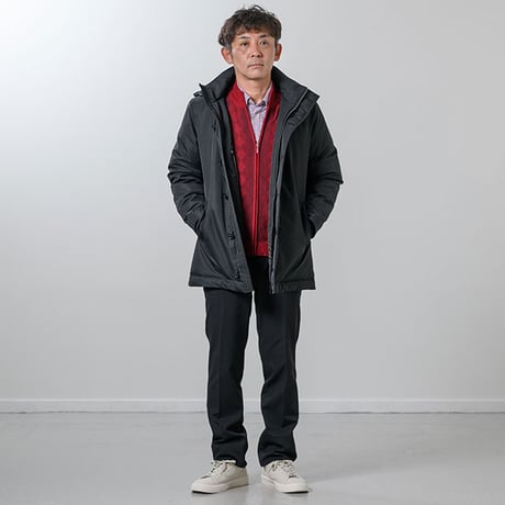 【洗濯可能なニット・日本製】ウール混 デザインニット フルジップ 全3色 M-2L ダイヤ柄 ハイネック オフィス カジュアル