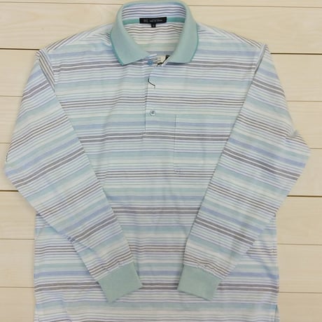 【夏でも着れる長袖ポロシャツ】　ボーダーポロシャツ　3色　日本製
