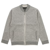 【ウール80%】タックニット ジャケット ZIPカーディガン 裏地付き ラムナイロン使用 軽量＆上品 大人のリラックスアウター