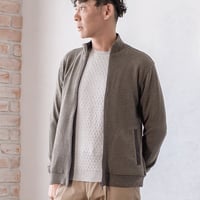 【日本製】ソフトサーモワッフル メンズジップカーディガン 洗濯洗い可能 大人カジュアル あたたかい