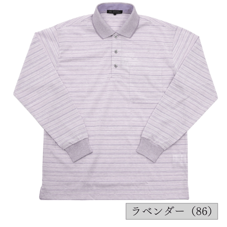 【SALE30％OFF】【日本製・リブ袖・薄手素材】 H・L アッシュ・エル メンズ 杢ミニダイヤボーダー リブ袖ポロシャツ