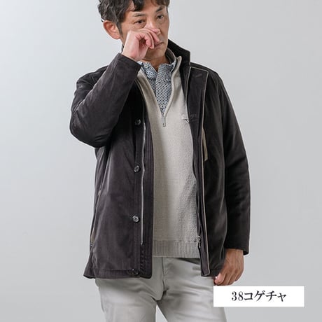 【家庭洗濯可能】ベロア2WAY ブルゾン 全2色 M-2L ストレッ チ防寒 ノーアイロン イージーケア