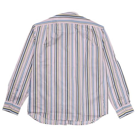 【日本製・播州織】スーピマコットン マルチストライプ メンズシャツ 綿100% 全6色 シルケット加工 なめらか＆しわになりにくい オールシーズン