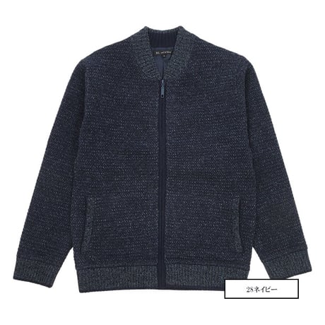 【ウール80%】タックニット ジャケット ZIPカーディガン 裏地付き ラムナイロン使用 軽量＆上品 大人のリラックスアウター