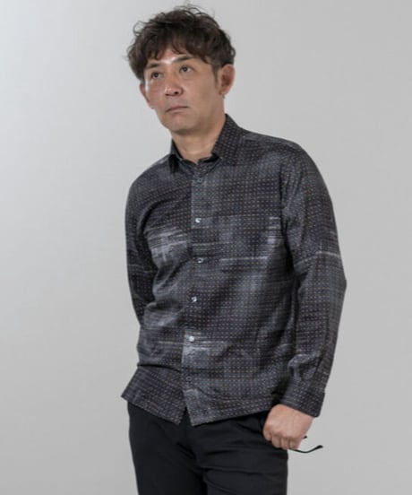 【イタリア製生地】　小紋プリント　レギュラーシャツ　2色　日本製