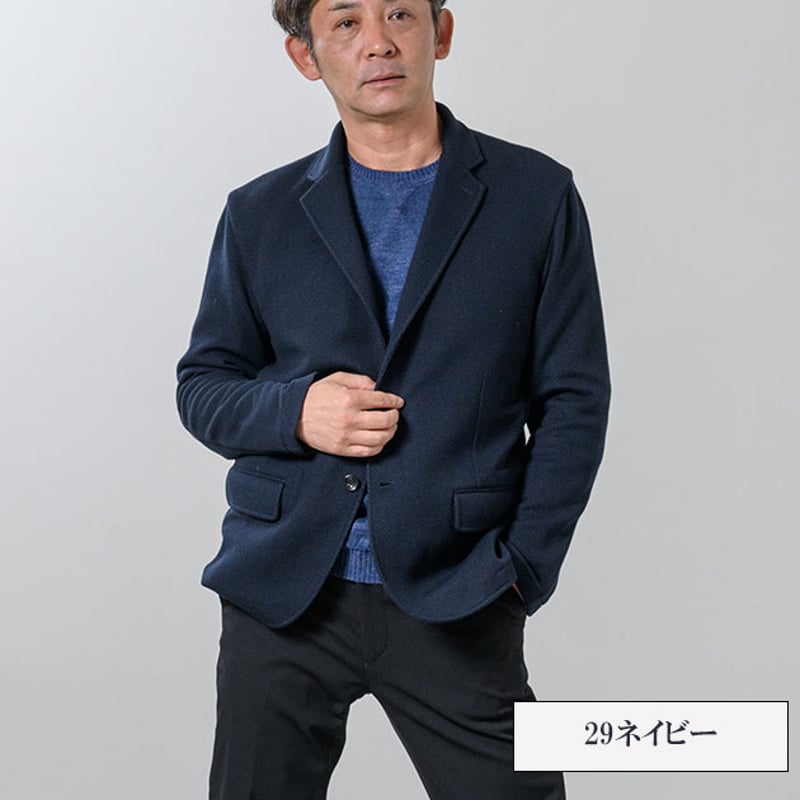 保温機能/洗濯機洗い可能】サーマルニット テーラードジャケット 全1色