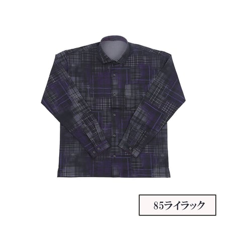 【日本製・エコプリント】長袖シャツ ポリエステル100％  環境に配慮したエコプリント