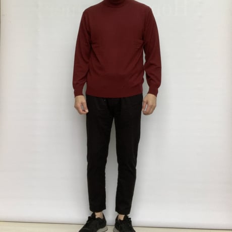 キャッシュウール　ハイネック　サックスブルー　インディゴブルー  ボトルグリーン  ワインレッド