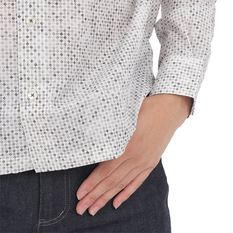 日本製：イタリア製生地使用】全2色 M-2L 長袖シャツ デジタル