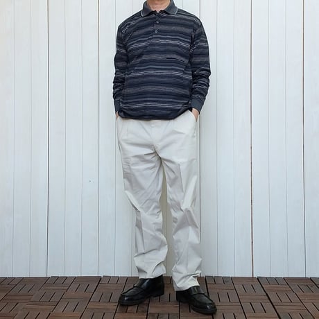 【夏でも着れる長袖ポロシャツ】　ボーダーポロシャツ　3色　日本製