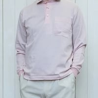 MORESALE 50%OFF【ダブルムリネ／シルケット】　ダブルムリネ　リブ袖ポロシャツ　4色　日本製  のコピー